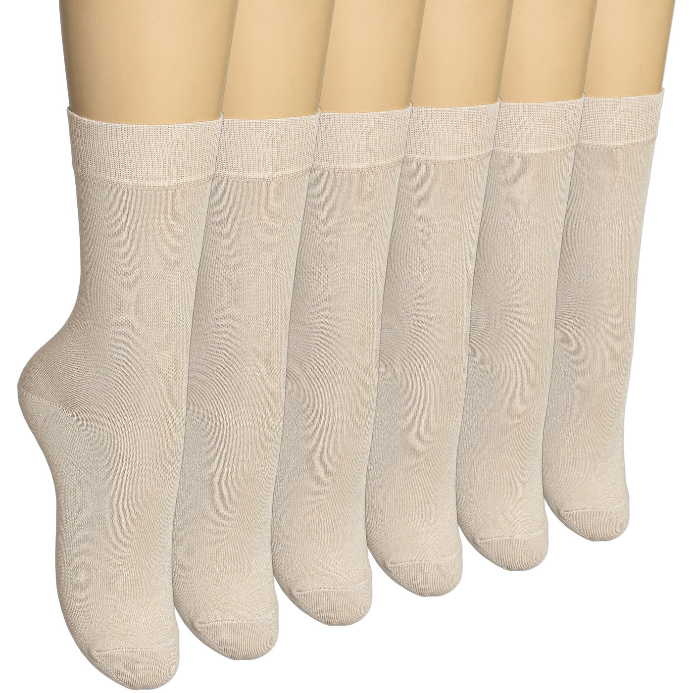 Women's Thin Bamboo Dress Socks Above Ankle #color_beige