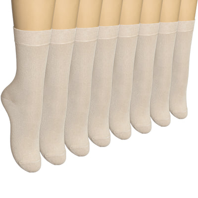 Elyfer Women Soft Thin Cotton Socks #color_beige