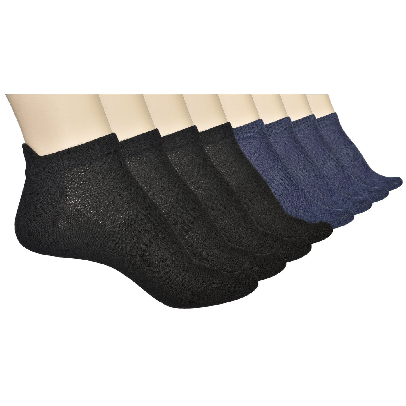 Elyfer Thin Bamboo Unisex Ankle Socks Low Cut Ankle Breathable Sports #color_black-navy