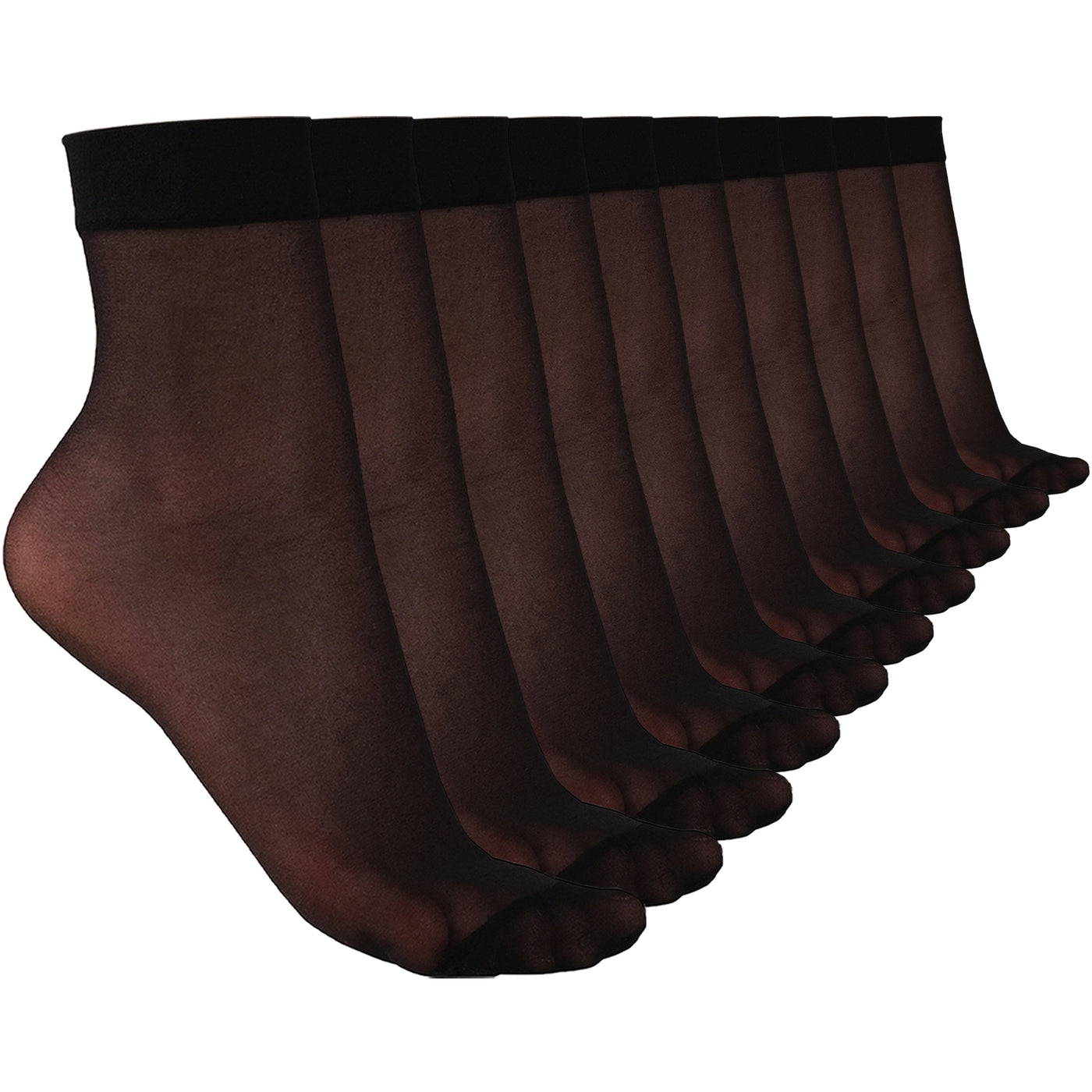 ELYFER Stylish Ankle High Nylon Sheer Socks  for Women #color_black