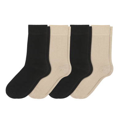 ELYFER Women's Above Ankle Bamboo Socks #color_black-beige