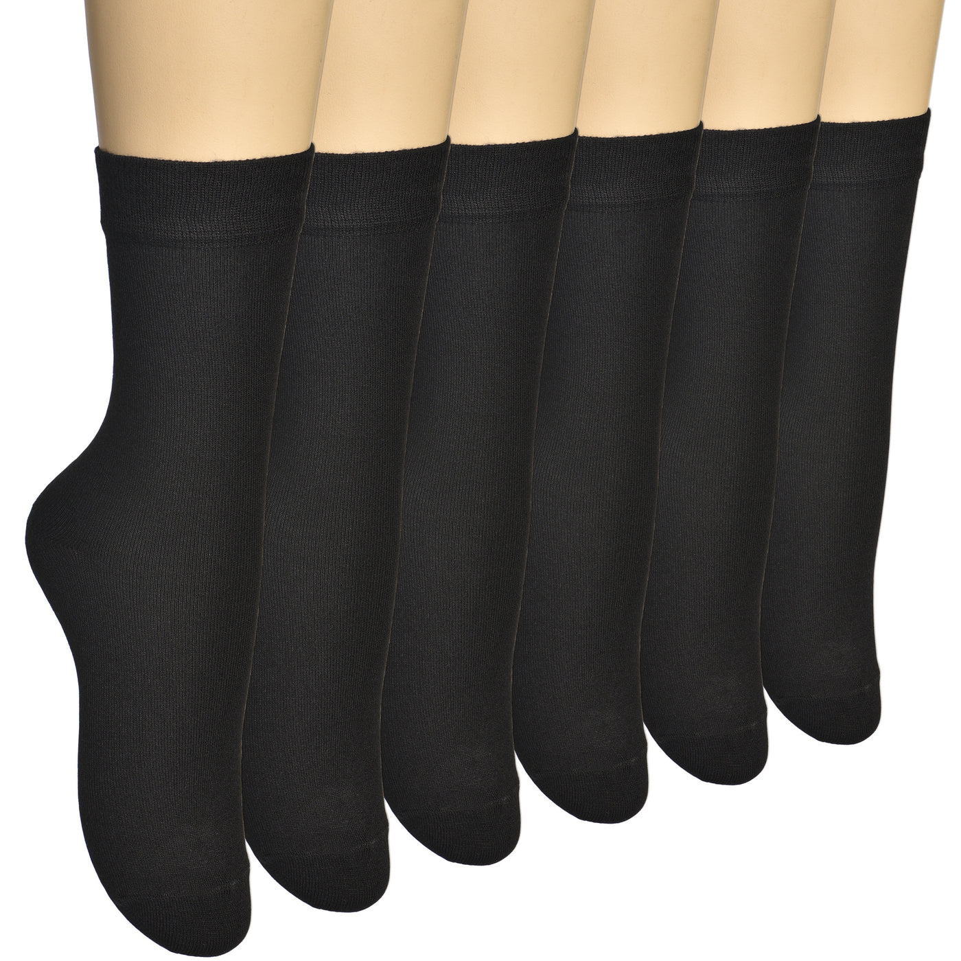 Women's Thin Bamboo Dress Socks Above Ankle #color_black