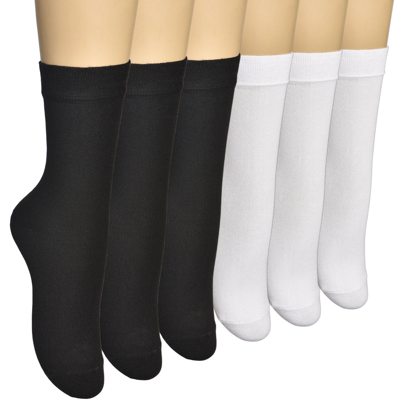 Women's Thin Bamboo Dress Socks Above Ankle #color_black-white