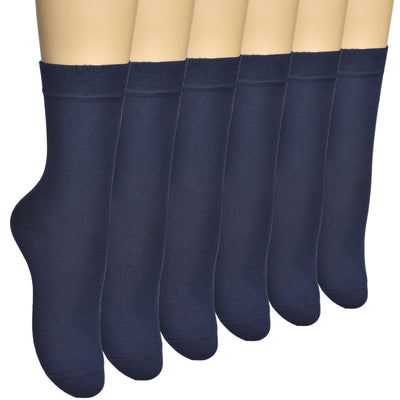 Women's Thin Bamboo Dress Socks Above Ankle #color_navy