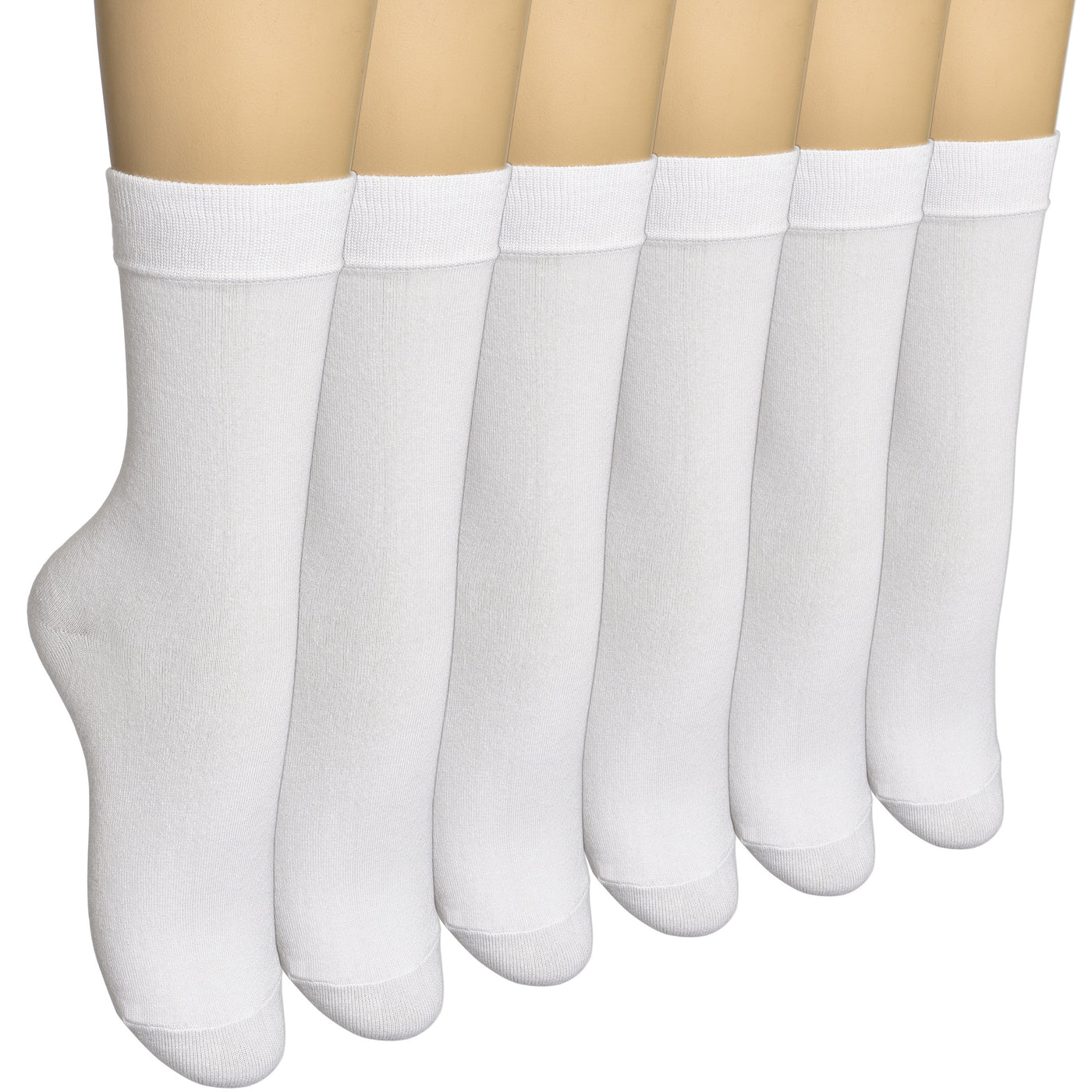 Women's Thin Bamboo Dress Socks Above Ankle #color_white