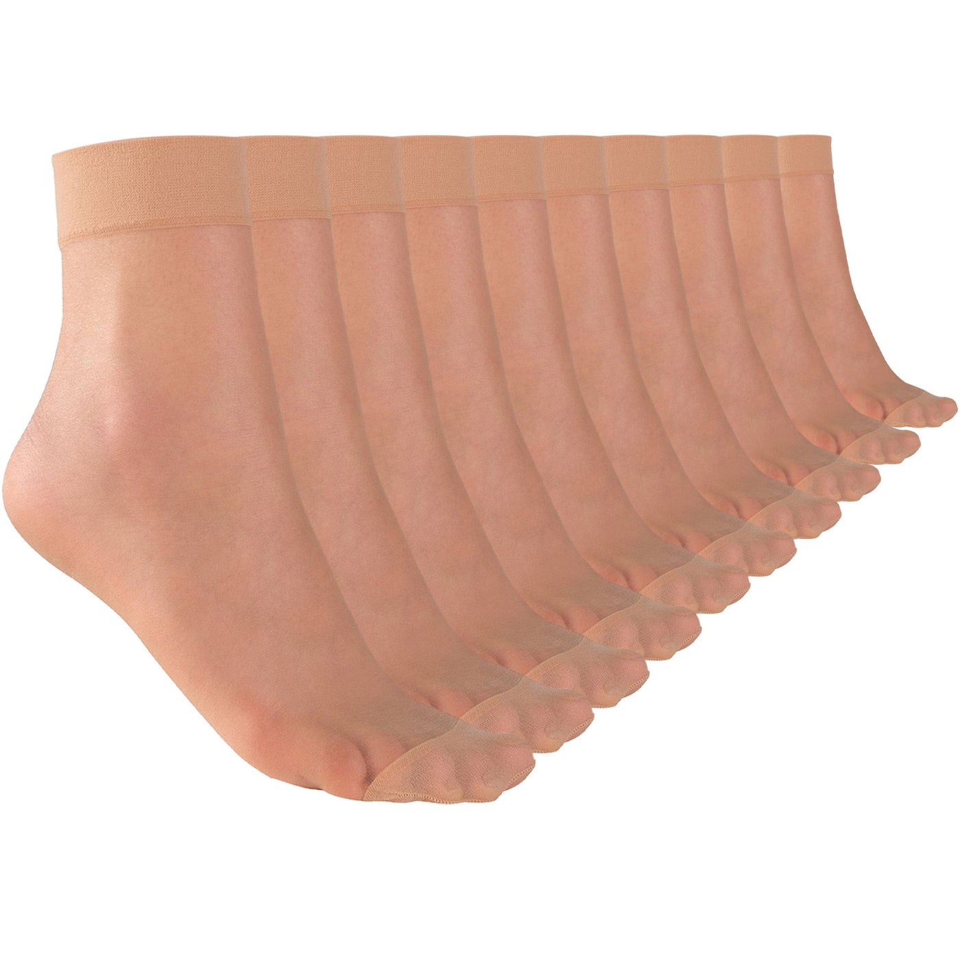 ELYFER Stylish Ankle High Nylon Sheer Socks  for Women #color_natural