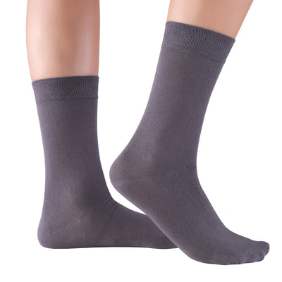 Women's Thin Bamboo Dress Socks Above Ankle #color_black-grey