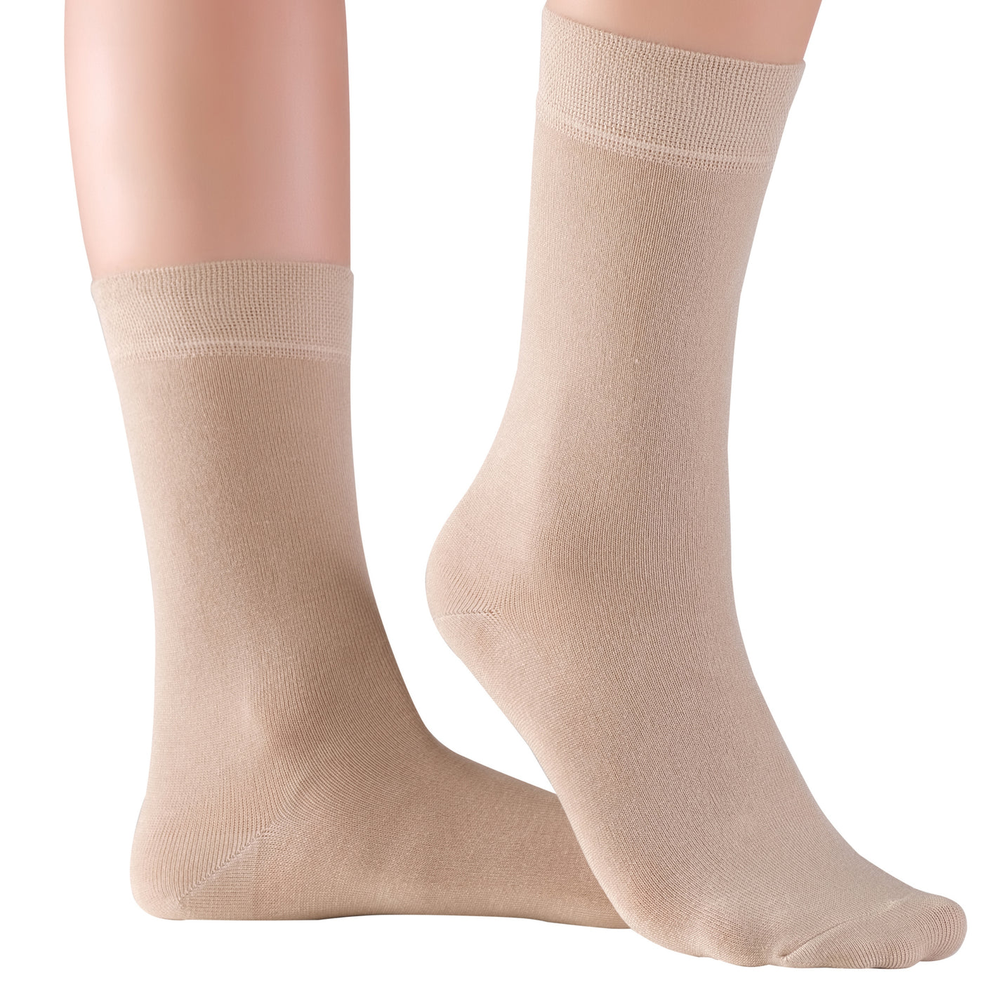 Women's Thin Bamboo Dress Socks Above Ankle #color_beige