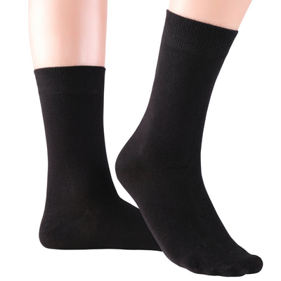 Women's Thin Bamboo Dress Socks Above Ankle #color_black
