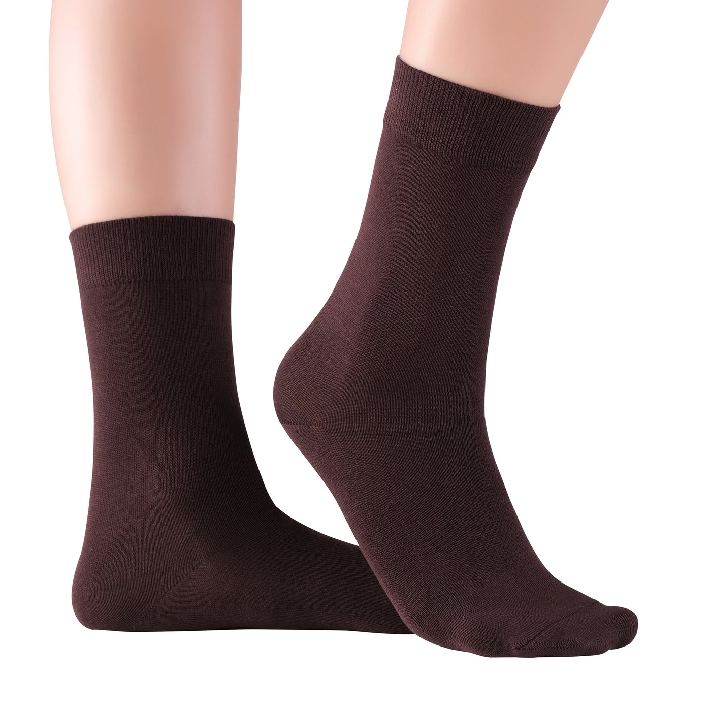 1 Pair Women's Above Ankle Bamboo Socks - ELYFER #color_brown