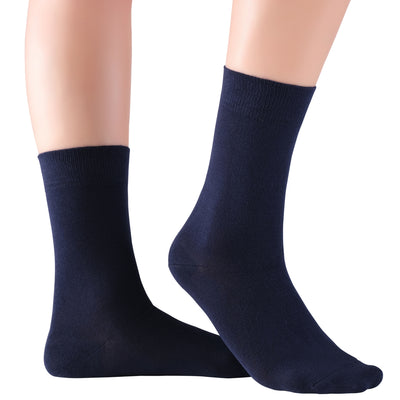 Women's Thin Bamboo Dress Socks Above Ankle #color_navy