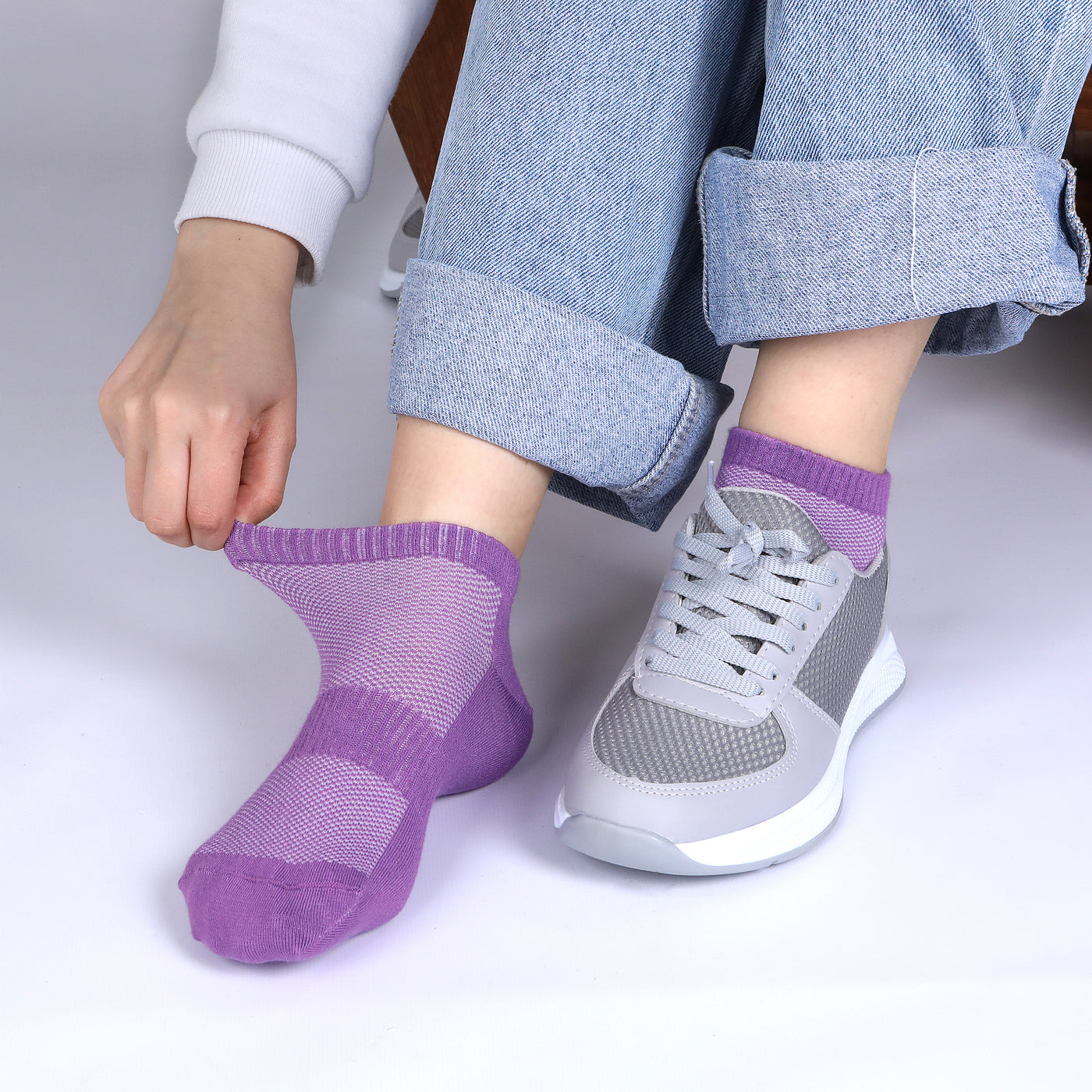 Elyfer-Purple-Bamboo-Ankle-Socks-for-Women-and-Men #color_purple