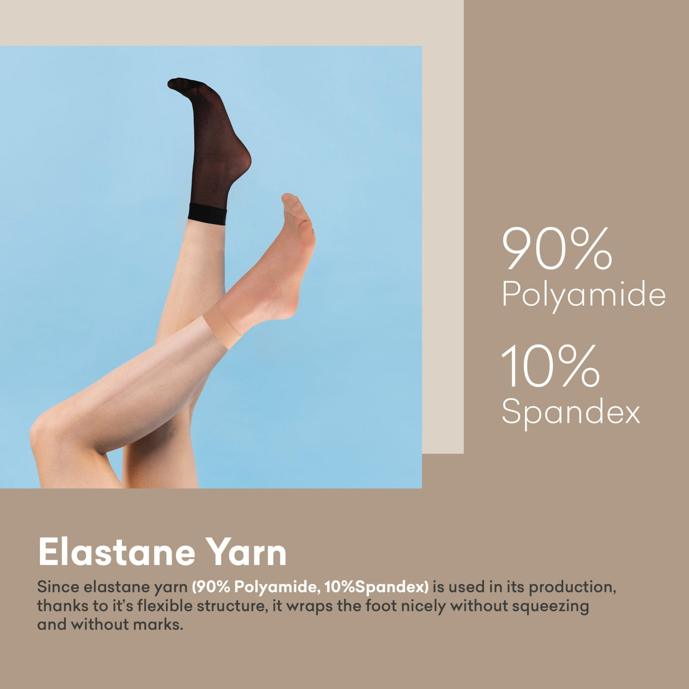 ELYFER Stylish Ankle High Nylon Sheer Socks  for Women #color_black