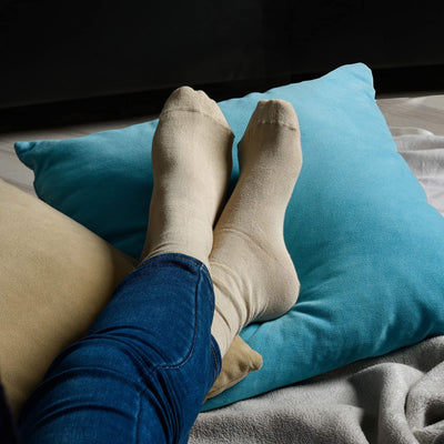 Women's Thin Bamboo Dress Socks Above Ankle #color_beige