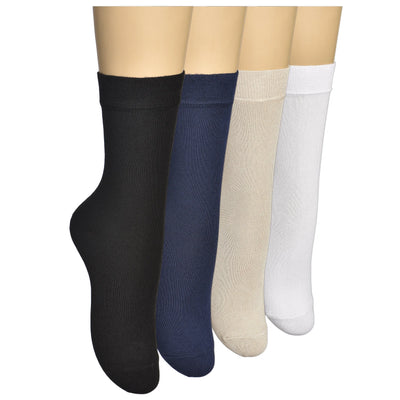 Women's Thin Bamboo Dress Socks Seamless Toe #color_multicolor