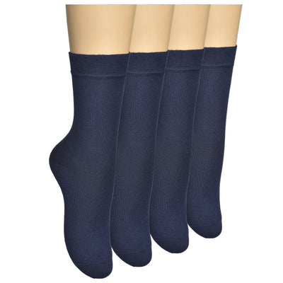 Women's Thin Bamboo Dress Socks Seamless Toe #color_navy