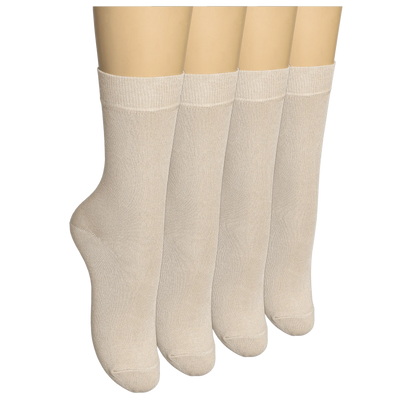 Women's Thin Bamboo Dress Socks Seamless Toe #color_beige