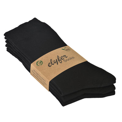 Women's Thin Bamboo Dress Socks Above Ankle #color_black