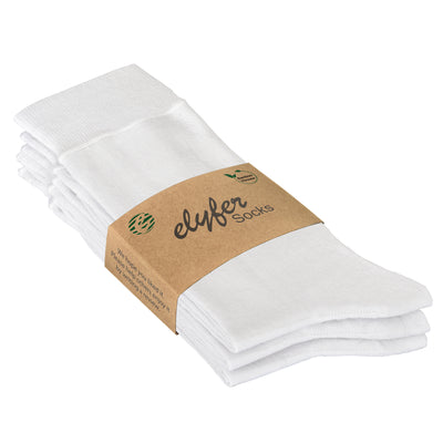 Women's Thin Bamboo Dress Socks Above Ankle #color_white