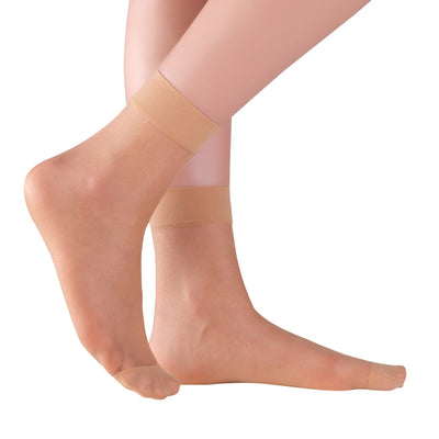 ELYFER Women Stylish Ankle High Nylon Sheer Socks  #color_nude
