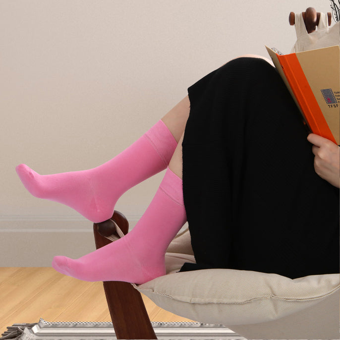Elyfer-Socks-Pink-Bamboo-Crew-Socks-for-Women #color_pink