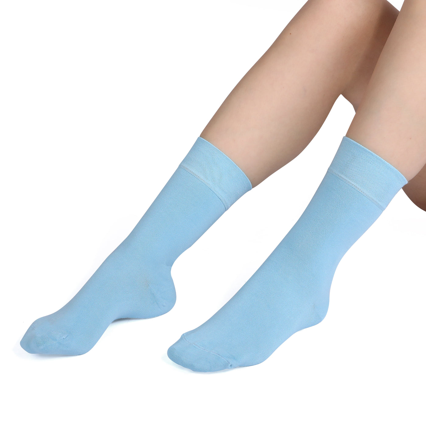 Elyfer-Socks-Pool-Blue-Bamboo-Crew-Socks-for-Women-in-Gift-Box #color_blue