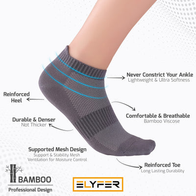 Elyfer-Pink-Bamboo-Ankle-Socks-for-Women-and-Men #color_pink