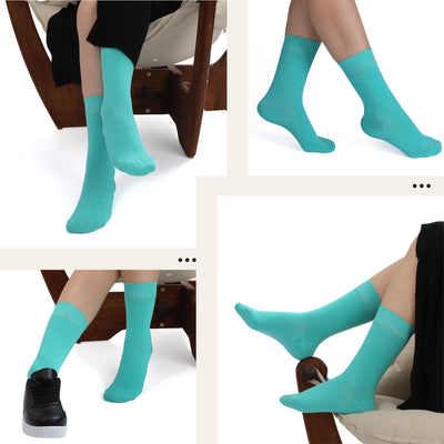 Women's Thin Bamboo Dress Socks Above Ankle #color_mix