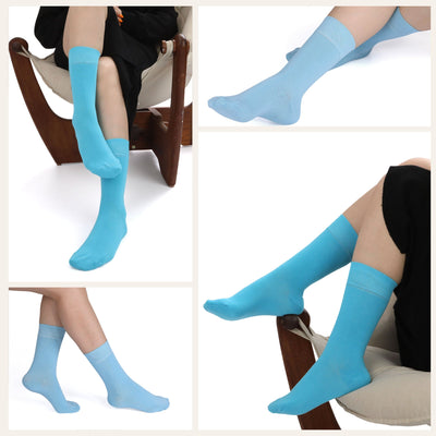Women's Thin Bamboo Dress Socks Above Ankle #color_mix
