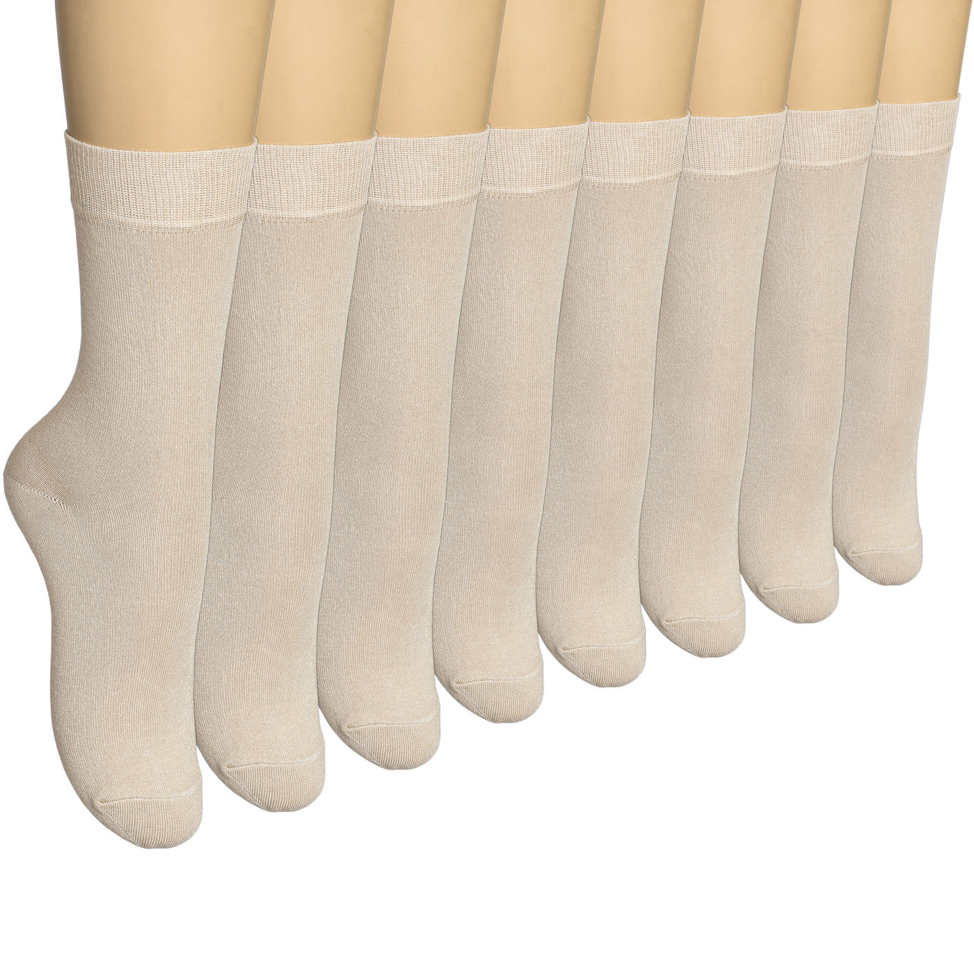 Elyfer Women Soft Thin Cotton Socks #color_beige