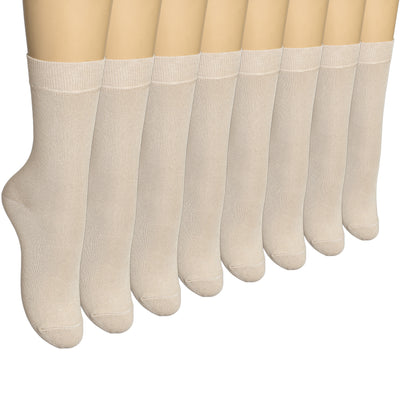 Elyfer Women Soft Thin Cotton Socks #color_beige