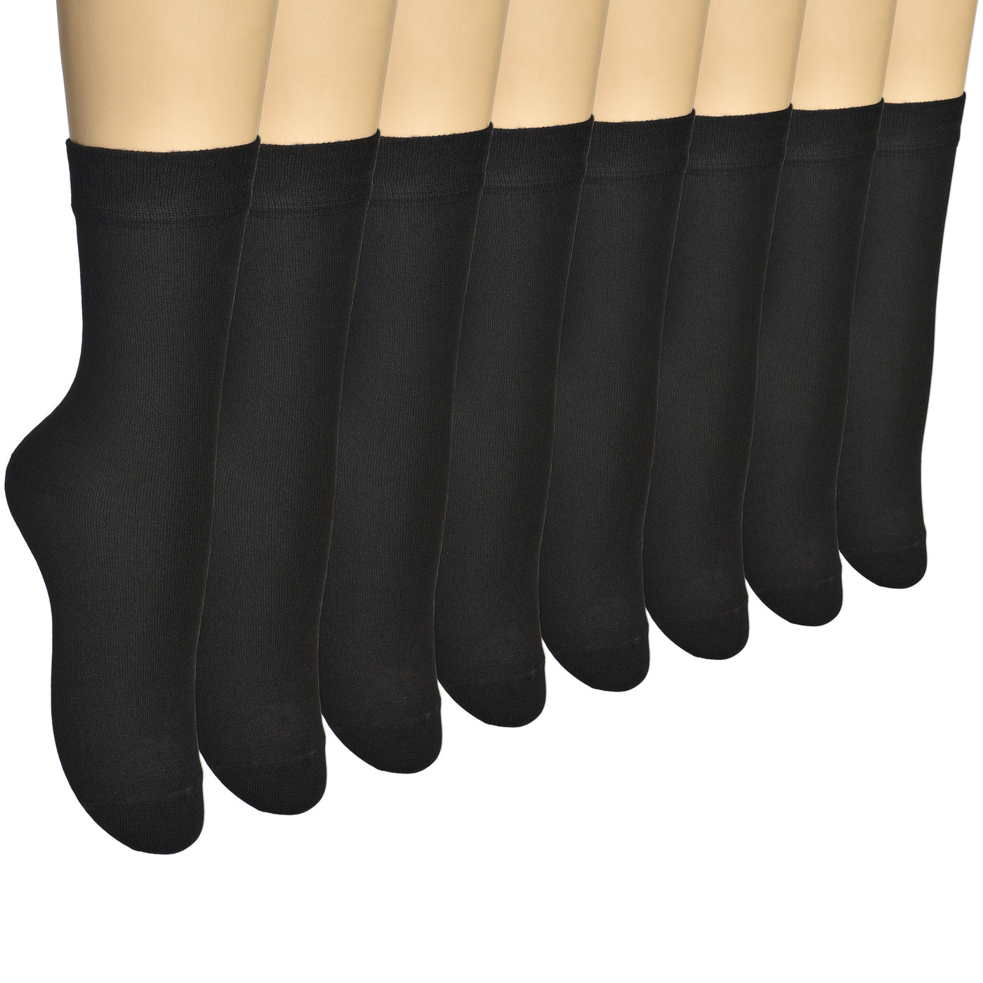 Elyfer Women Soft Thin Cotton Socks #color_black