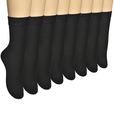 Elyfer Women Soft Thin Cotton Socks #color_black
