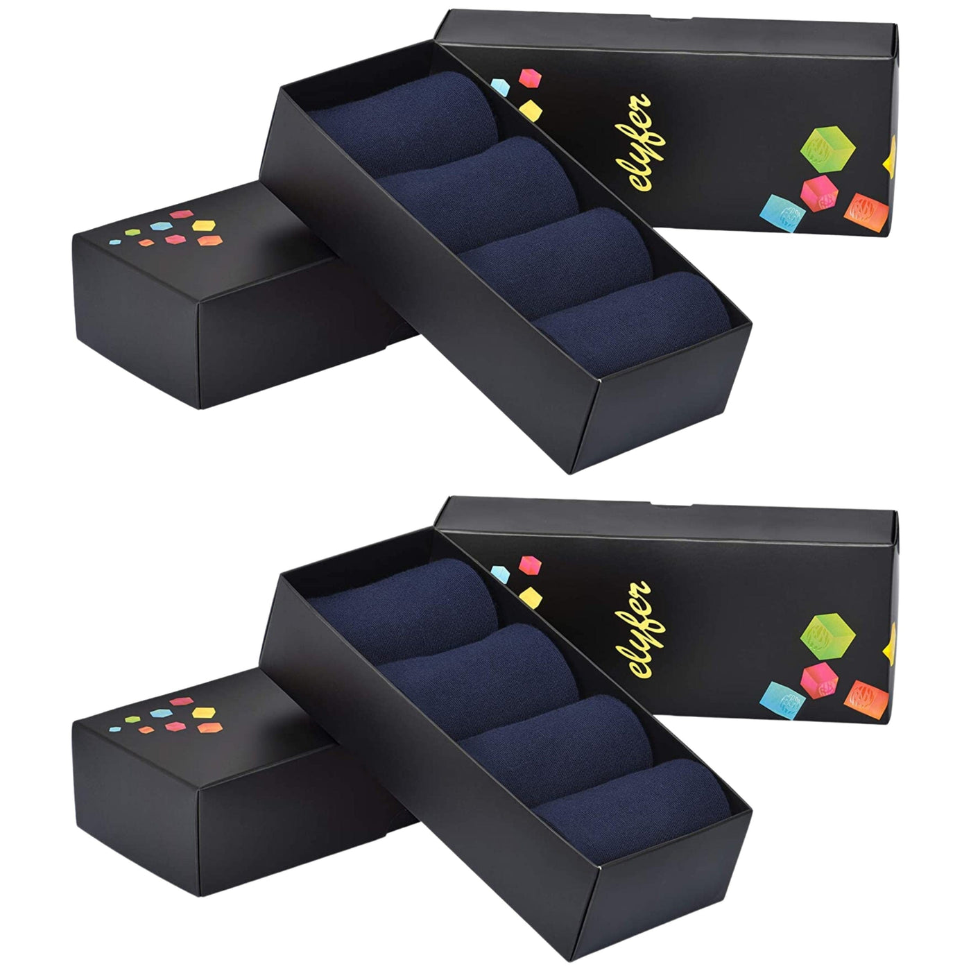 Elyfer Women Soft Thin Cotton Socks #color_navy