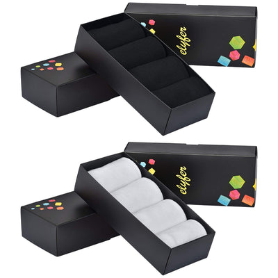 Elyfer Women Soft Thin Cotton Socks #color_black-white
