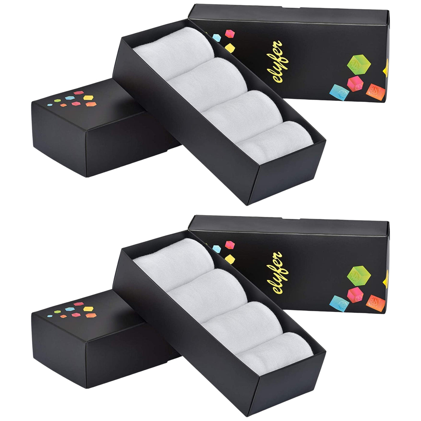 Elyfer Women Soft Thin Cotton Socks #color_white