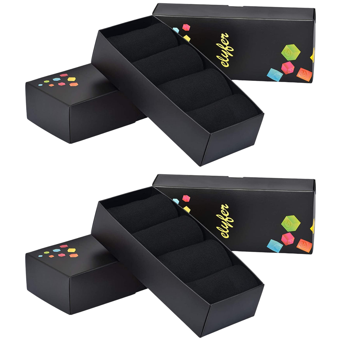 Elyfer Women Soft Thin Cotton Socks #color_black