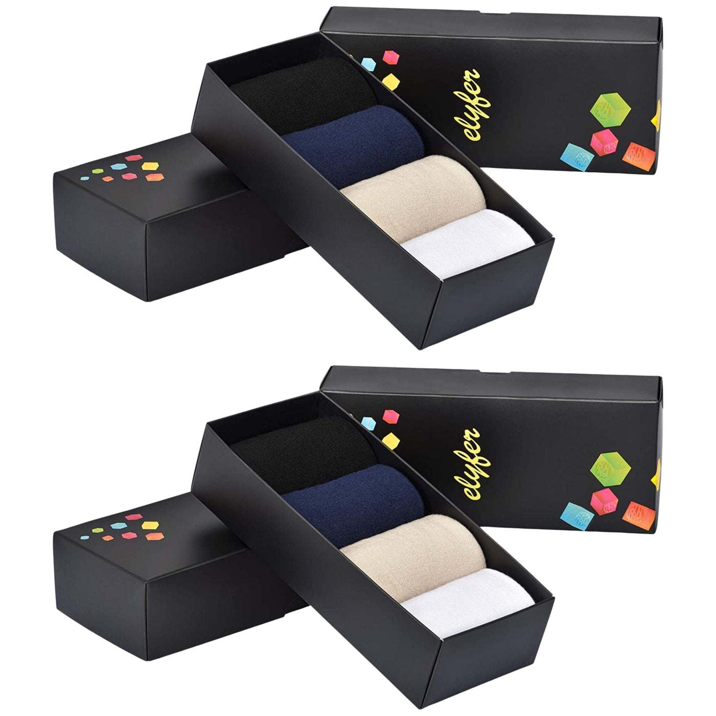 Elyfer Women Soft Thin Cotton Socks #color_mix