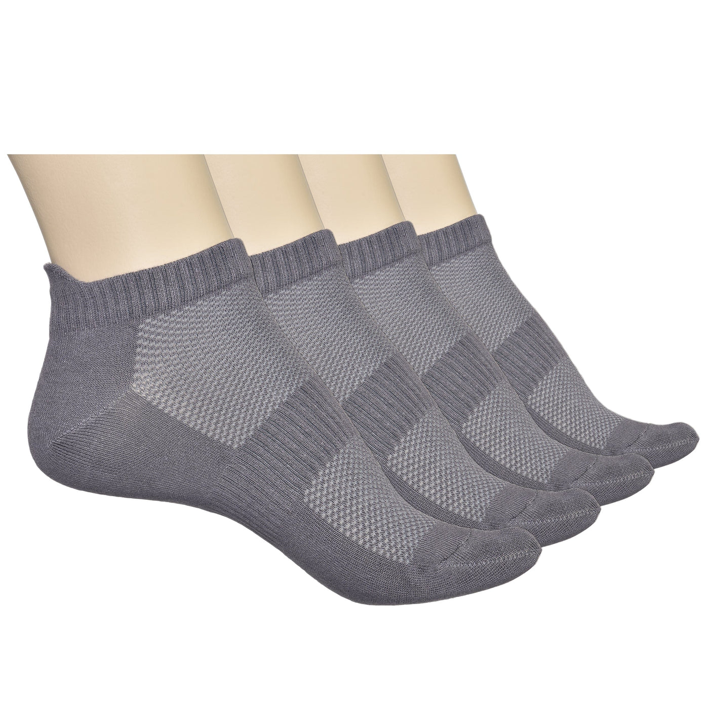 Unisex Ankle Socks - 4 Pairs - Bamboo Low Cut Ankle Breathable Sports Unisex Ankle Socks - 4 Pairs - Bamboo Low Cut Ankle Breathable Sports #color_grey