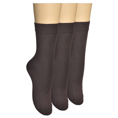 Women's Thin Bamboo Dress Socks Above Ankle - Soft #color_brown