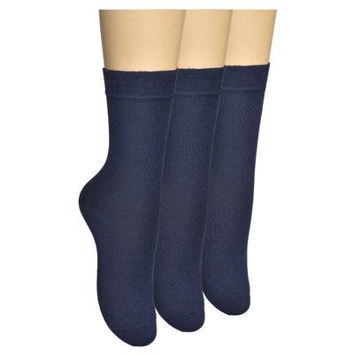 Women's Thin Bamboo Dress Socks Above Ankle - Soft #color_navy