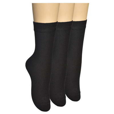 Women's Thin Bamboo Dress Socks Above Ankle - Soft #color_black