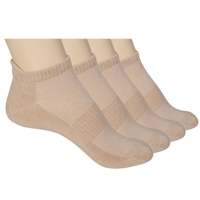 Unisex Ankle Socks - 4 Pairs - Bamboo Low Cut Ankle Breathable Sports Unisex Ankle Socks - 4 Pairs - Bamboo Low Cut Ankle Breathable Sports #color_beige