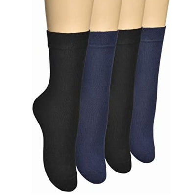 ELYFER Women's Above Ankle Bamboo Socks #color_black-navy