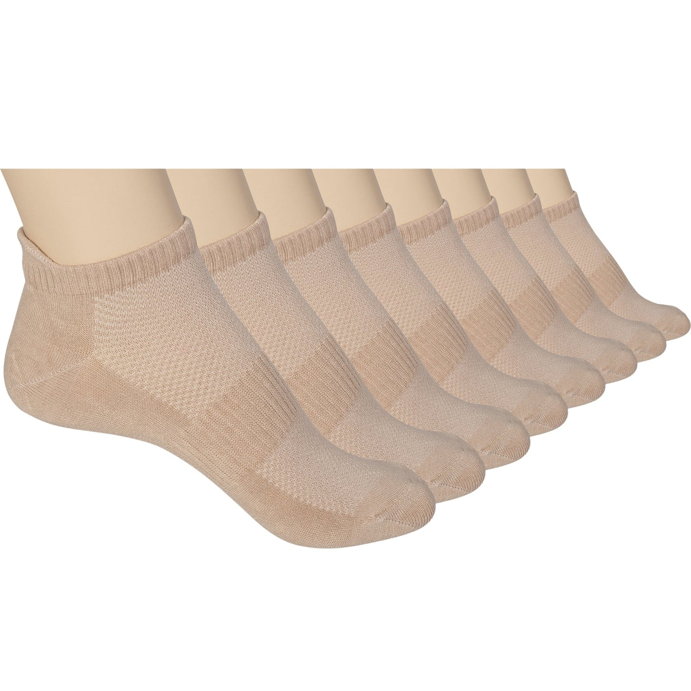 Elyfer Thin Bamboo Unisex Ankle Socks Low Cut Ankle Breathable Sports #color_beige