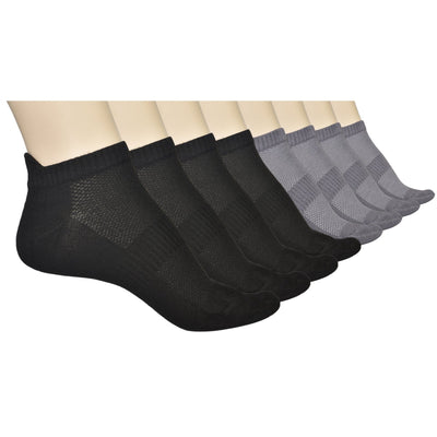 Elyfer Thin Bamboo Unisex Ankle Socks Low Cut Ankle Breathable Sports #color_black-grey