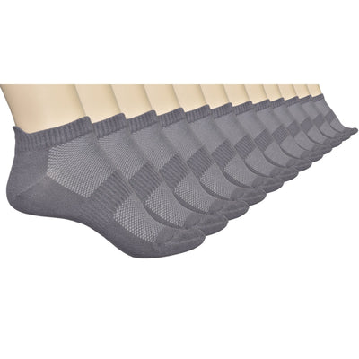 Unisex Ankle Socks - Bamboo Low Cut Ankle Breathable Sports #color_grey