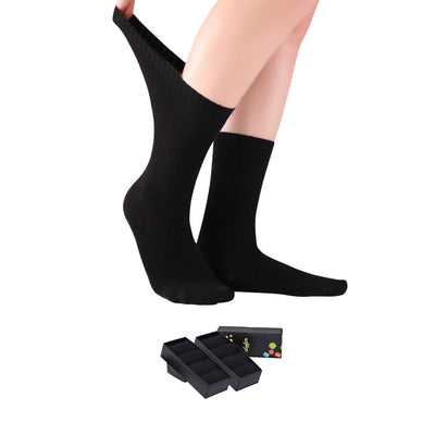 Women's Diabetic Crew Socks Circulator #color_black-8
