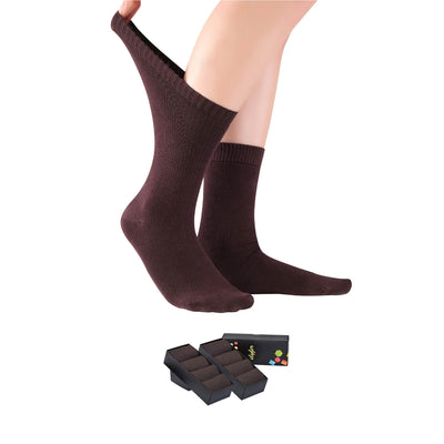 Women's Diabetic Crew Socks Circulator ELYFER Women's Bamboo Diabetic Crew Socks #color_brown-8