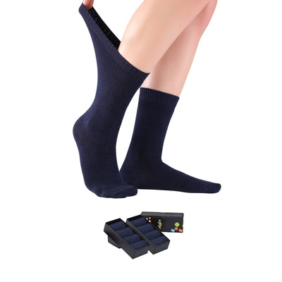 Women's Diabetic Crew Socks Circulator ELYFER Women's Bamboo Diabetic Crew Socks #color_navy-8